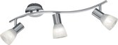 LED Plafondspot - Nitron Levino - E14 Fitting - Warm Wit 3000K - 3-lichts - Rechthoek - Mat Nikkel - Aluminium
