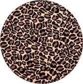 Computer - muismat luipaardprint bruin - rond - rubber - buigbaar - anti-slip - mousepad