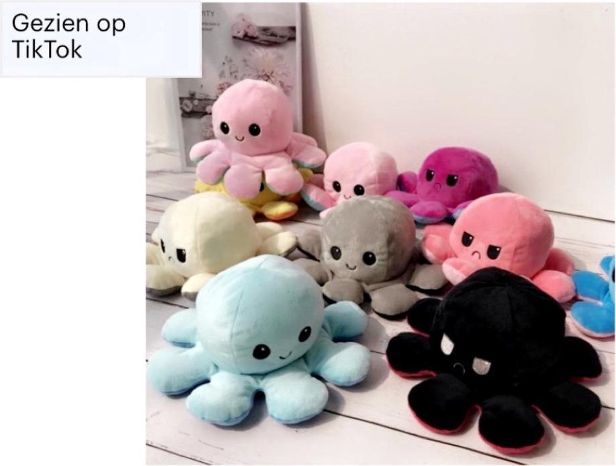 Octopus mood knuffel - Emotie knuffel - Knuffel - Mood - Verwisselbaar emotie