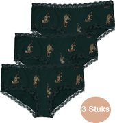 INSUA Dames Slips 3Pack Groen - Maat XL