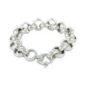 Silventi 910470594 Zilveren Armband - Jasseron Schakelarmband - Dames - Brass - 20 cm - 12 cm - Rhodium - Zilver