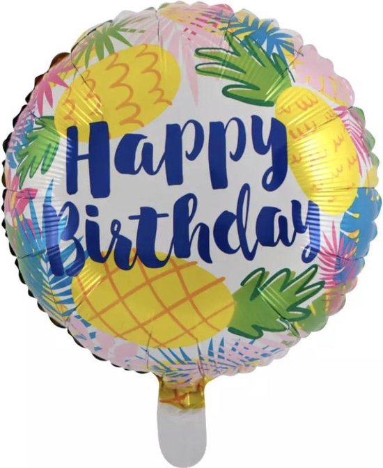 Happy Birthdayhelium ballon | Happy Birthday | Ballon | Groen/Geel -helium ballon ananas -helium ballon fruit- happy birthday ballon ananas -ananas helium ballon