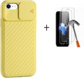 GSMNed – iPhone 7/8 Plus Geel  – hoogwaardig siliconen Case Geel – iPhone 7/8 Plus Geel – hoesje voor iPhone Geel – shockproof – camera bescherming – met screenprotector iPhone 7/8