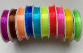 10 Rollen Elastisch Draad Diverse Kleuren - Sieraden Maken- 0.8 mm- 5,5 meter- Kleuren Draad - Kralen Draad - Hobby Draad - Rijgdraad
