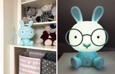 Nachtlampje kinderen - Konijn - Babykamer - kinderkamer met  LED-bedlampjes - Konijn - Blauw
