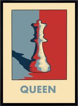 Poster Queen Schaken - Chess - Kunstdruk 50x70