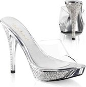 - ELEGANT-401 Muiltjes met hak - US 10 - 40 Shoes - Transparant/Zilverkleurig