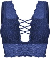 Dames bralette van kant met brede schouderbandjes 36/38 donkerblauw