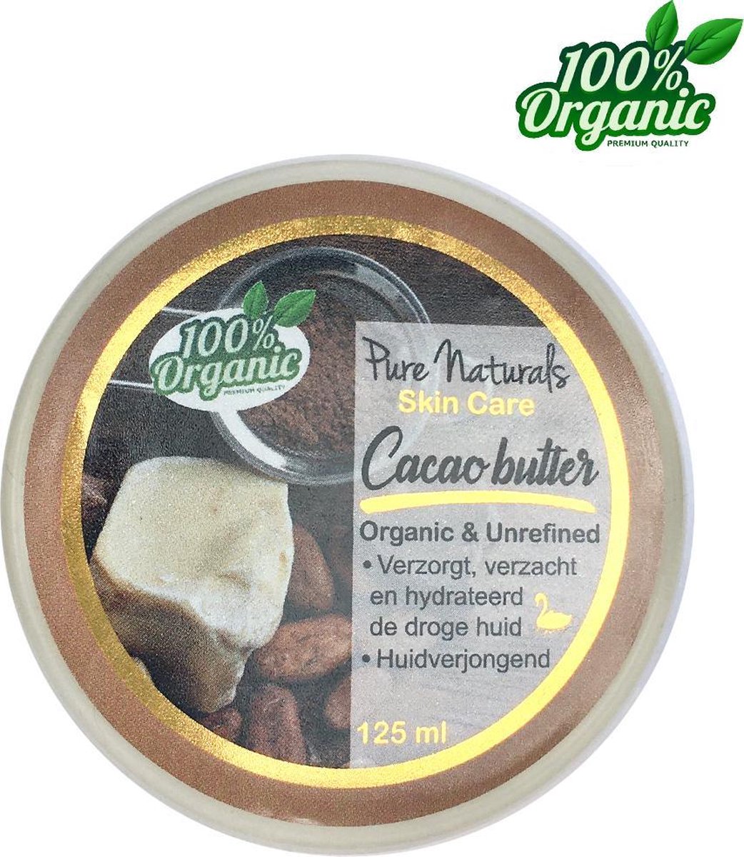 Cacao Butter 125 ml - ongeraffineerd en biologisch - Pure Naturals