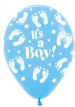 Blauwe ballonnen Geboorte Jongen, Its a Boy, 6 stuks, Babyshower, 100% biologisch afbreekbaar.