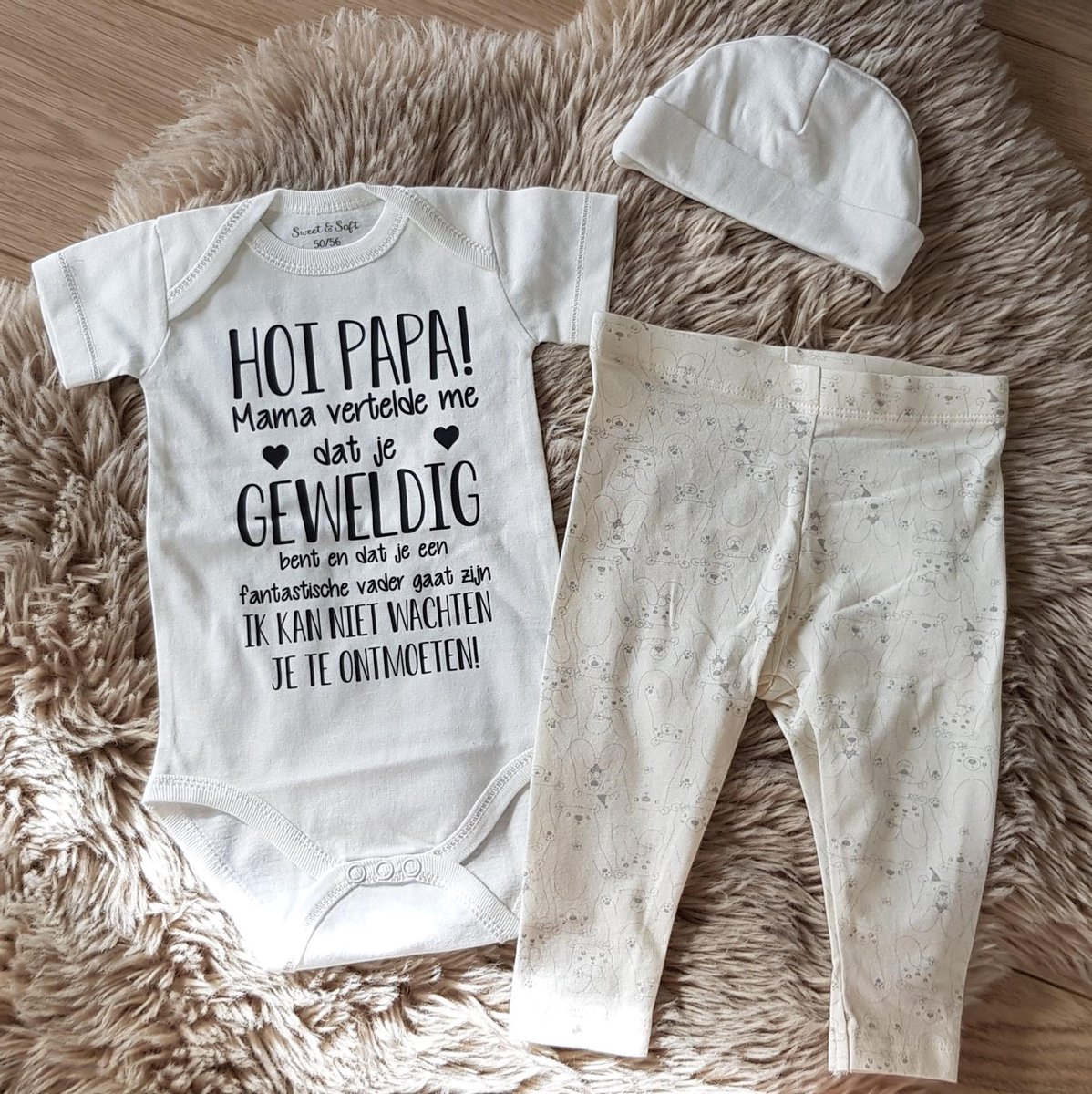 MM Baby pakje cadeau geboorte meisje jongen set met tekst aanstaande zwanger kledingset pasgeboren unisex Bodysuit | Huispakje | Kraamkado | Gift Set babyset kraamcadeau  babygeschenk babygeschenkset kraampakket