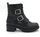 CROCO NEFF BOOTS - Maat 40 - Enkellaars - Croco - Zwart