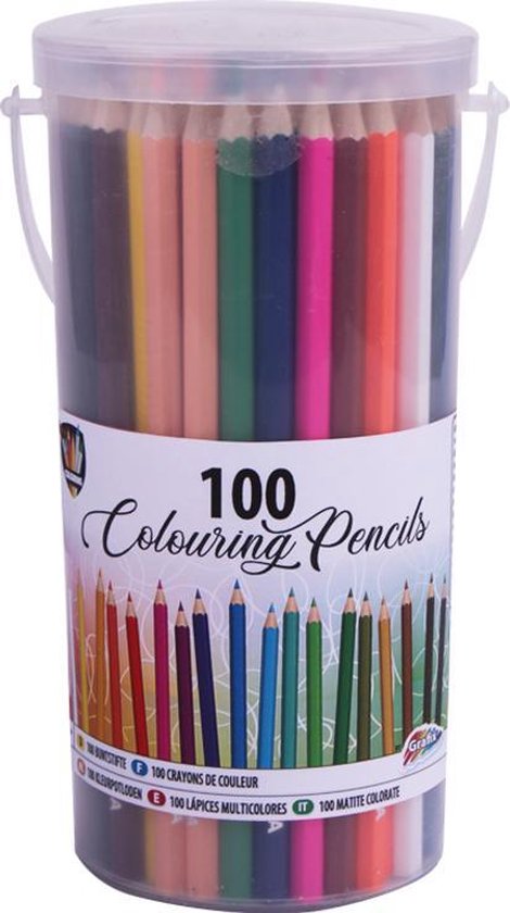 100 Kleurpotloden in opbergbox | Grafix | Colouring Pencils | Kleuren |  Tekenen | bol