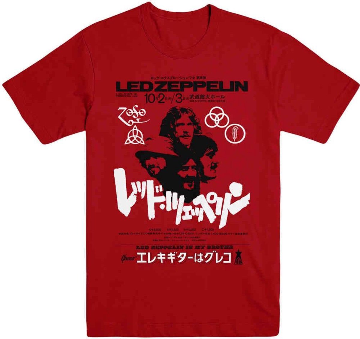Afbeelding van product Rock Off  Led Zeppelin Heren Tshirt -XL- Is My Brother Rood  - maat XL