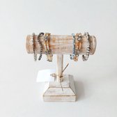 Zita's - armbanden display - hout - whitewash - 16x17cm