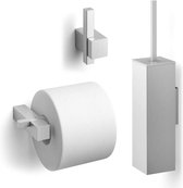 ZACK Carvo toilet accesoires set 3-in-1 vierkant RVS