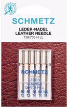 SCHMETZ LEER-NAALDEN ASSORTIMENT, 5 NAALDEN 80-100, PER PAKJE.