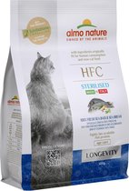 Almo Nature - Kat HFC Longevity Sterilized brokken voor oudere gecastreerde / gesteriliseerde katten - zeebaars en zeebrasem of varkensvlees - 1,2kg, 300gr - Varkensvlees, Gewicht: 300g