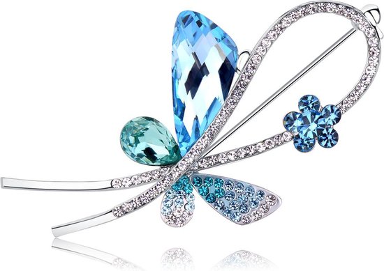 Vlinder Broche Blauwe Swarovski® Kristal | bol.com
