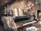 Schilderen op nummer - Piano op kant en klaar frame - 40x50 cm