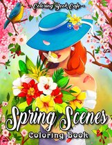 Spring Scenes Coloring Book - Coloring Book Cafe - Kleurboek voor volwassenen