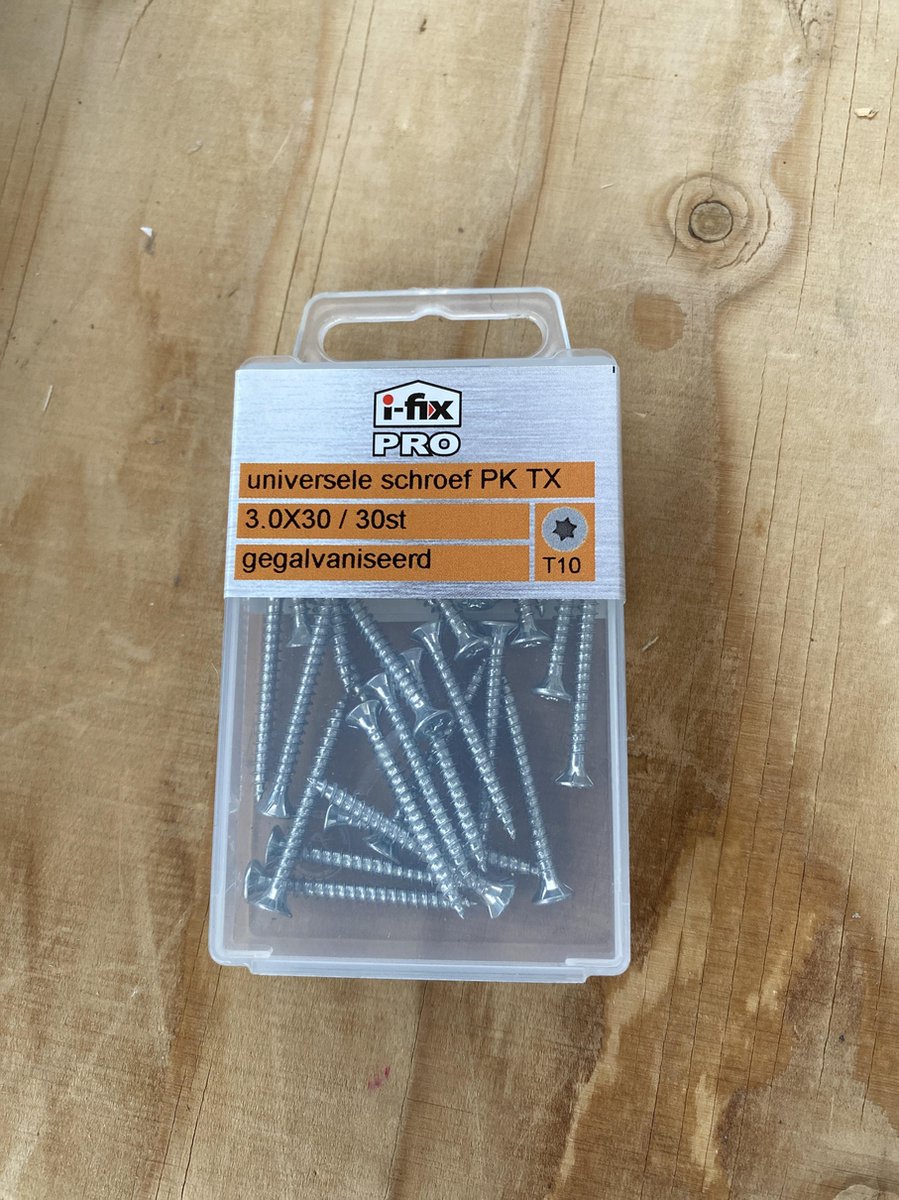 Universele schroef Platkop Torx 3.0x30 per 30 gegalvaniseerd