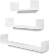 Wandschappen - 3 stuks - Wit - Zwevend - MDF - vintage  - L&B Luxurys