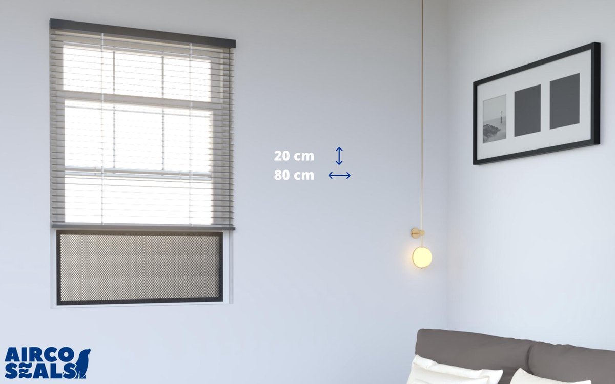 FDBW Insectenhor schuifraam - 80x40 cm - insect screen - vliegenhor Zwart 20 x 80 cm