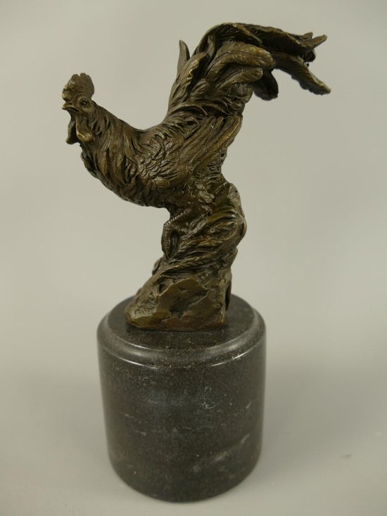 Bronzen beeld - Haan - Dieren - 15 cm hoog | bol.com