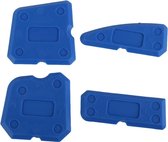 DW4Trading Siliconen Afstrijkrubbers Set van 4 Profielen - Schraper - Kit Rubbers - Schilderen - Blauw