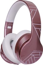PowerLocus P6 - Casque supra - Ear pliable sans fil - Casque Bluetooth - Avec microphone - Lignes or rose brillant