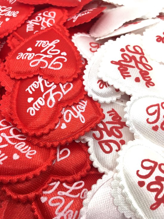 Hartjes decoratie "I LOVE YOU" 200 stuks / 100 rode 100 witte hartjes /  huwelijk /... | bol.com