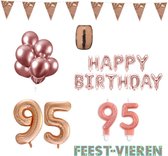 95 jaar Verjaardag Versiering Pakket Rosé Goud
