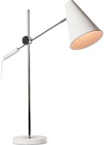 Tafellamp Obscur Wit/Chroom - hoogte 69cm - E14 - IP20 > tafellamp wit chroom | leeslamp wit chroom | bureaulamp wit chroom | designlamp wit chroom
