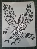 Vogel, stencil, kaarten maken, scrapbooking, A4 formaat
