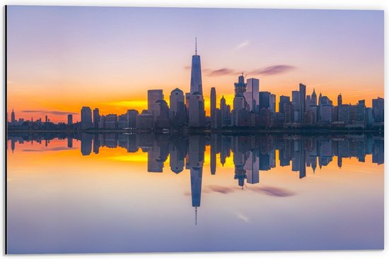 Dibond - Liberty State Park - 60x40cm Foto op Aluminium (Wanddecoratie van metaal)