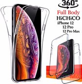 Apple iPhone 12 Pro Max (6.7”) Dual TPU Case – Hoes transparant 360° Graden. Optimale Siliconen bescherming Voor-en-Achterkant (2 in 1) - HiCHiCO