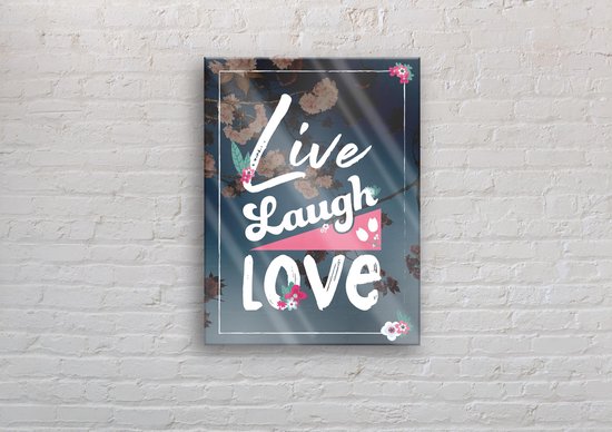 Plexiglas 80 x 60 - Live, Love, Laugh - 5mm