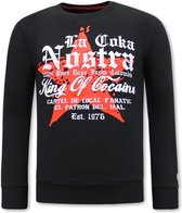 Heren Sweater - Escobar King Of Cocaine - Zwart