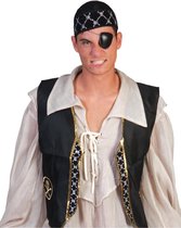 Piraten Vest Unisex - Volwassenen - Zwart/Goud - One Size - Een Stuk