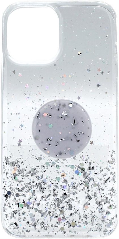 Luxury Case Hoesje Cover Case Popsocket Glitter Wit Iphone 12 Pro Max Flexibel Bol Com
