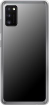 Samsung Galaxy A41 - Smart cover - Grijs Zwart - Transparante zijkanten