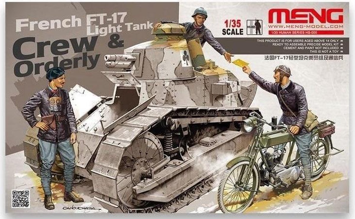 Meng Model Modelbouwpakket Militaire voertuigen - MENG HS005 French FT-17 Light tank crew - orderly Plastic - 1:35 - Modelbouw