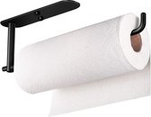 Home Royale Keukenrolhouder - Zelfklevend - RVS - Zwart - Hangend - Handdoek Houder - Toiletrolhouder - Keukenpapier - Keuken & Badkamer & Toilet Accessoires