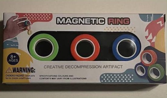 Anneaux Magnétiques 3 Pièces-Fidget- Bagues Magnétiques -Finger Trucks- Tik  Tok