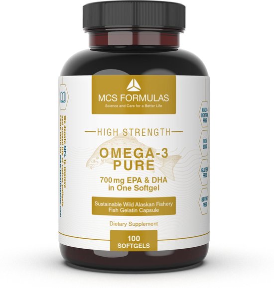 Omega 3 Pure 700mg DHA&EPA Visolie gelatine softgel made of FISH