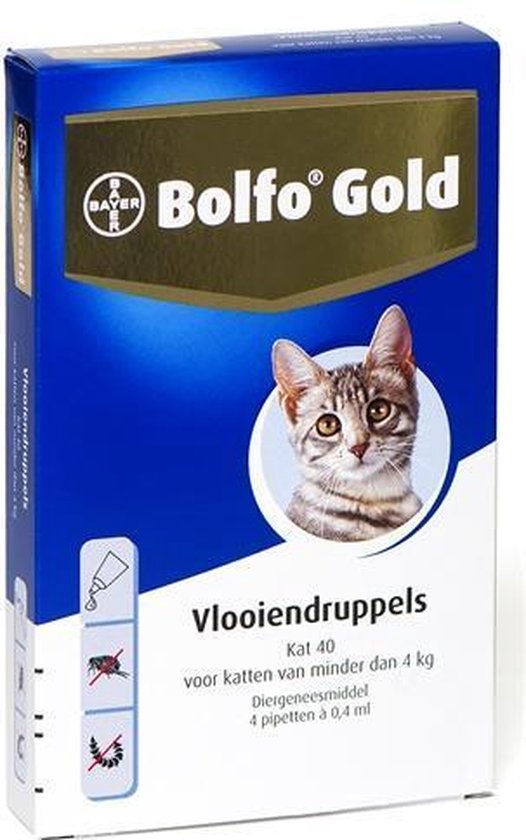 Bayer Bolfo Gold 80 Anti vlooienmiddel - Kat - > 4 kg - 4 pipetten - Bayer