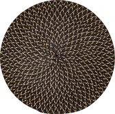 Placemat Rond ZWART - GOUD - Ø 38cm - Set-4