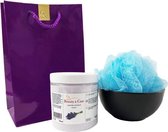 Beauty & Care - Cadeaupakket scrubzout - Lavendel - schaaltje met puff