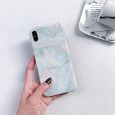 Volledige dekking Glossy Marble Texture Schokbestendige TPU Case voor iPhone XS Max